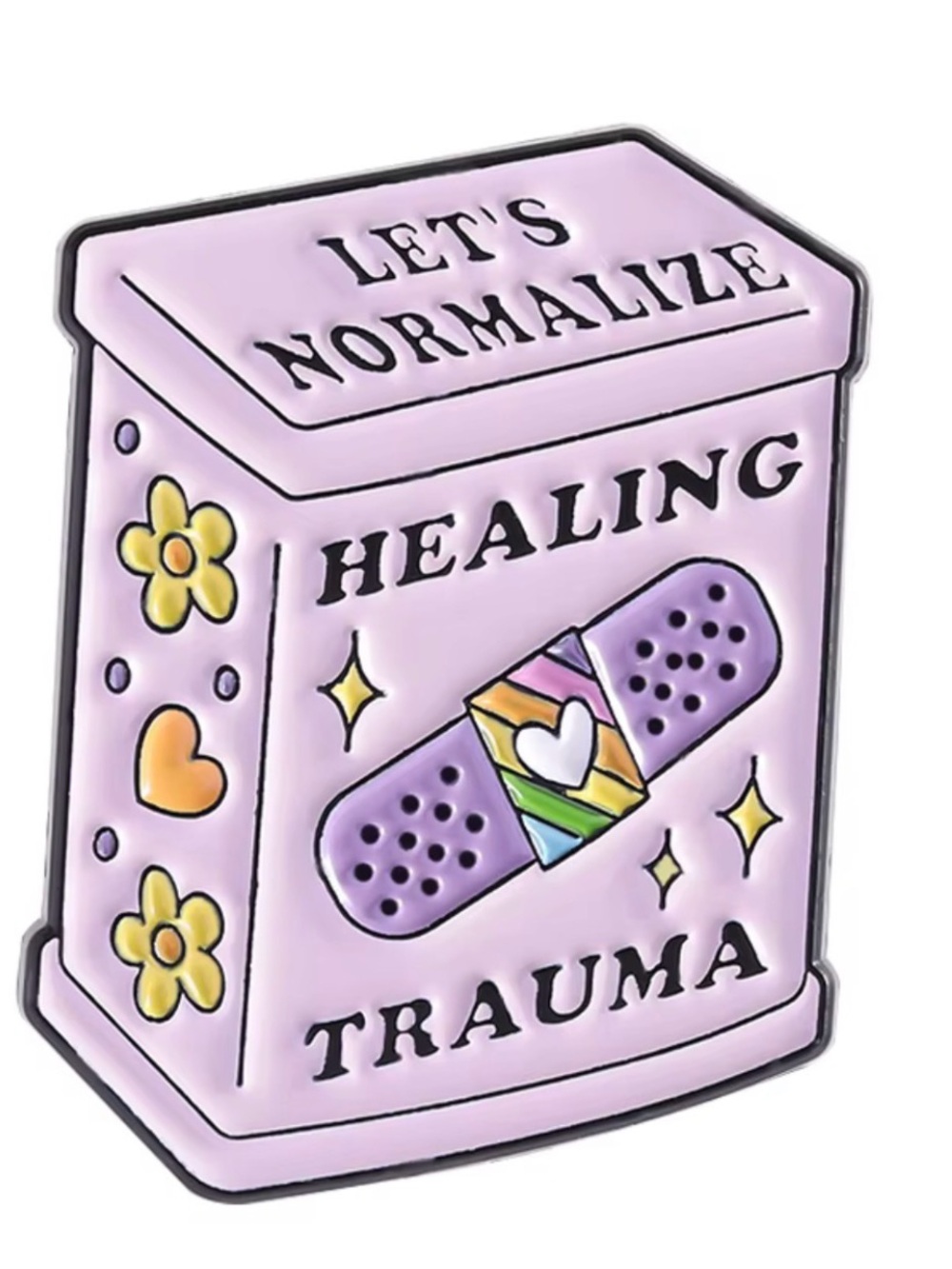 Lavender 'Let's Normalize Healing Trauma' Enamel Pin